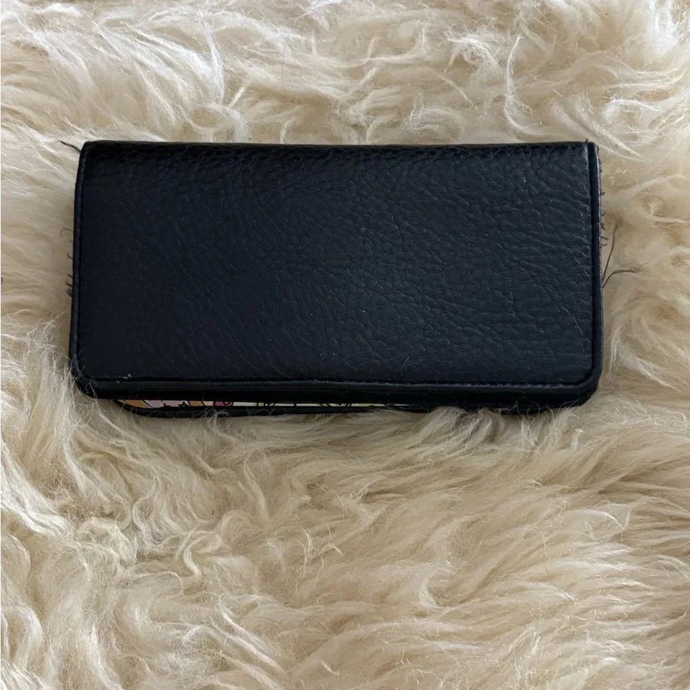 Black and Floral Card Holder Wallet